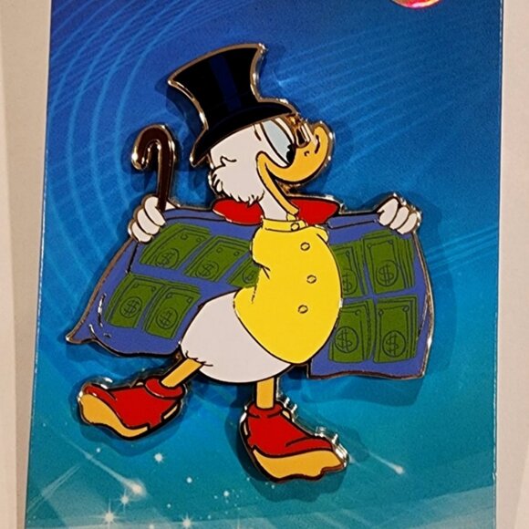 Disney Palm Scrooge Mcduck Duck Tales Dollar Cape Enamel Pin NEW - Picture 1 of 10